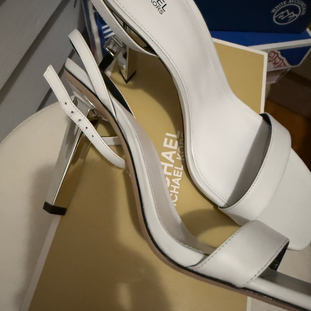 Michael Kors Silver and White Heels